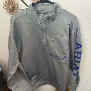 Ariat Mens Tek Team 1/4 Zip Sweatshirt Mid States SMU Alloy/Cobalt